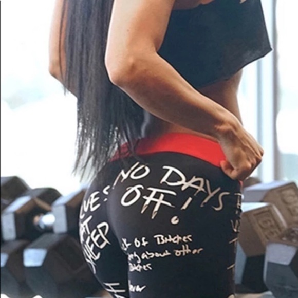 Fitted leggings, red and gray - Picture 2 of 4